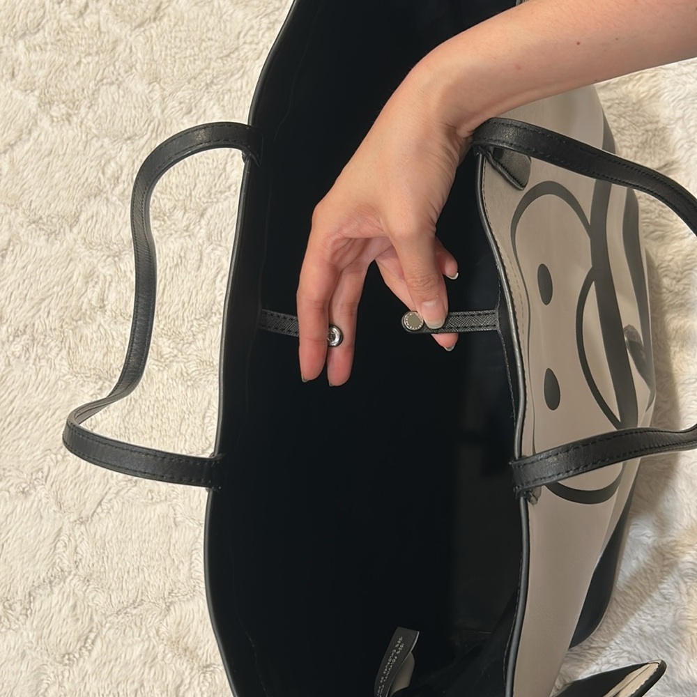 Rare MBMJ - Marc by Marc Jacobs Metropoli Unsmiley Striped Travel Tote and Pouch - Picture 13 of 16